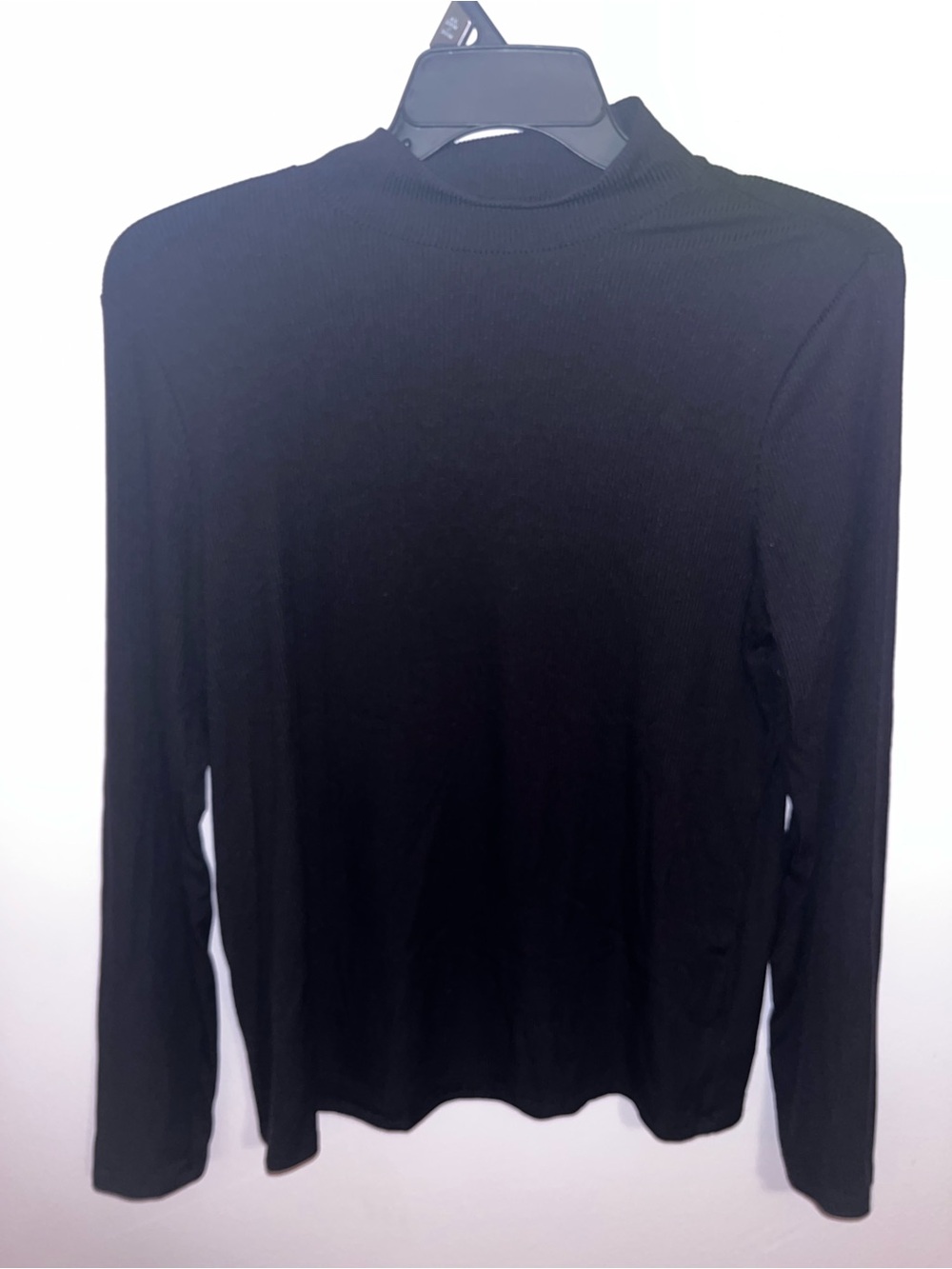 Women’s Black Long-Sleeve Mock Neck Top